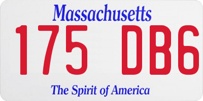 MA license plate 175DB6