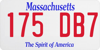 MA license plate 175DB7