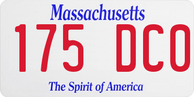 MA license plate 175DC0