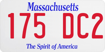 MA license plate 175DC2
