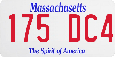 MA license plate 175DC4