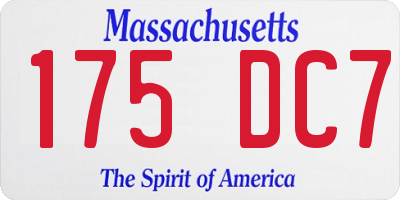 MA license plate 175DC7