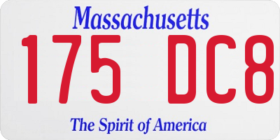 MA license plate 175DC8