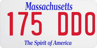 MA license plate 175DD0