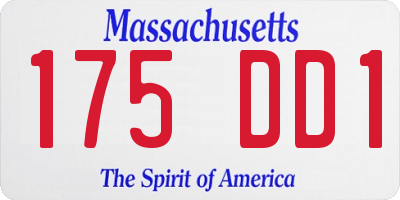 MA license plate 175DD1