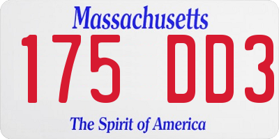 MA license plate 175DD3