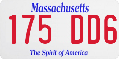MA license plate 175DD6