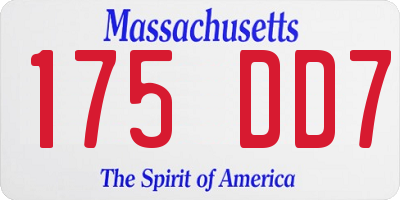 MA license plate 175DD7