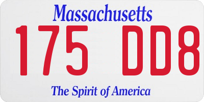 MA license plate 175DD8