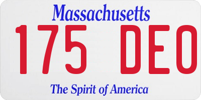 MA license plate 175DE0