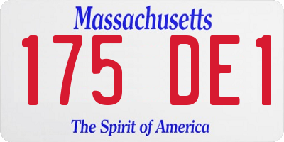MA license plate 175DE1