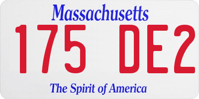 MA license plate 175DE2