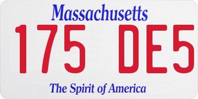 MA license plate 175DE5