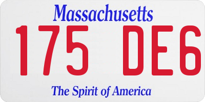 MA license plate 175DE6