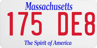 MA license plate 175DE8