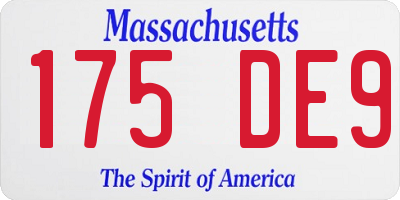 MA license plate 175DE9