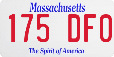 MA license plate 175DF0