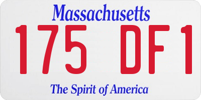 MA license plate 175DF1