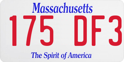 MA license plate 175DF3