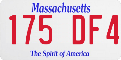 MA license plate 175DF4