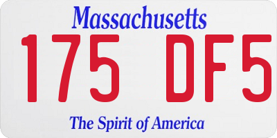 MA license plate 175DF5