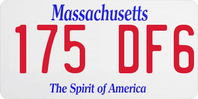 MA license plate 175DF6