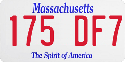 MA license plate 175DF7