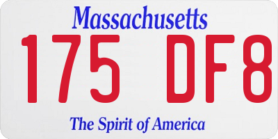 MA license plate 175DF8