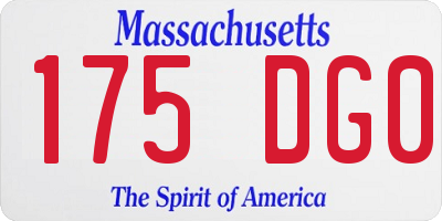 MA license plate 175DG0