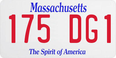 MA license plate 175DG1