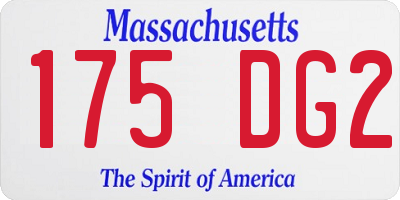 MA license plate 175DG2
