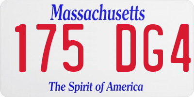 MA license plate 175DG4