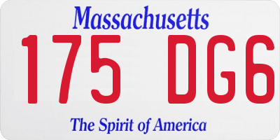 MA license plate 175DG6