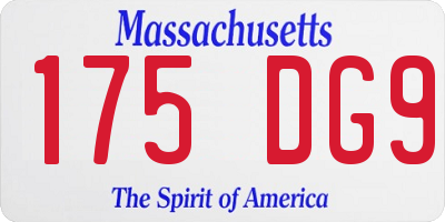 MA license plate 175DG9