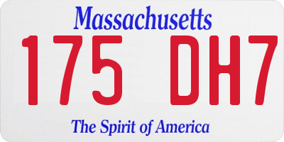 MA license plate 175DH7