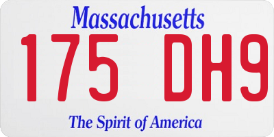 MA license plate 175DH9