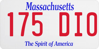 MA license plate 175DI0