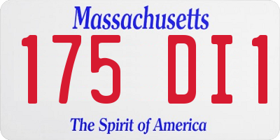 MA license plate 175DI1