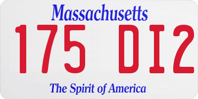 MA license plate 175DI2