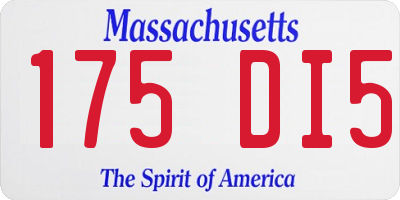 MA license plate 175DI5