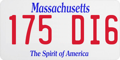 MA license plate 175DI6