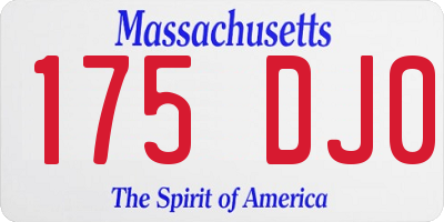 MA license plate 175DJ0
