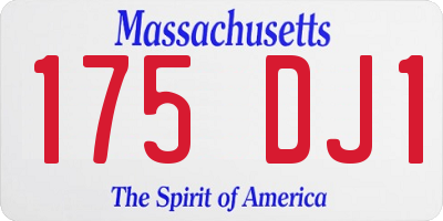 MA license plate 175DJ1