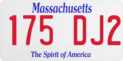 MA license plate 175DJ2