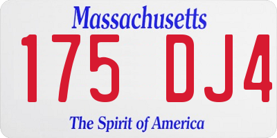 MA license plate 175DJ4