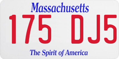 MA license plate 175DJ5