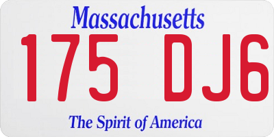 MA license plate 175DJ6