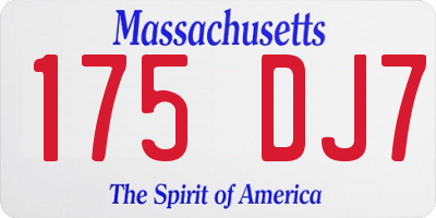 MA license plate 175DJ7