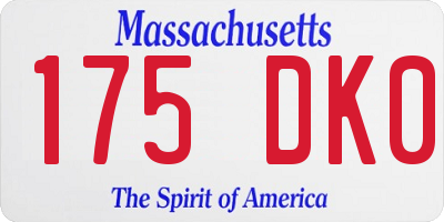 MA license plate 175DK0