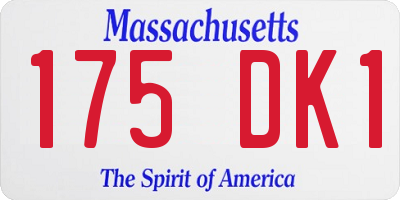 MA license plate 175DK1